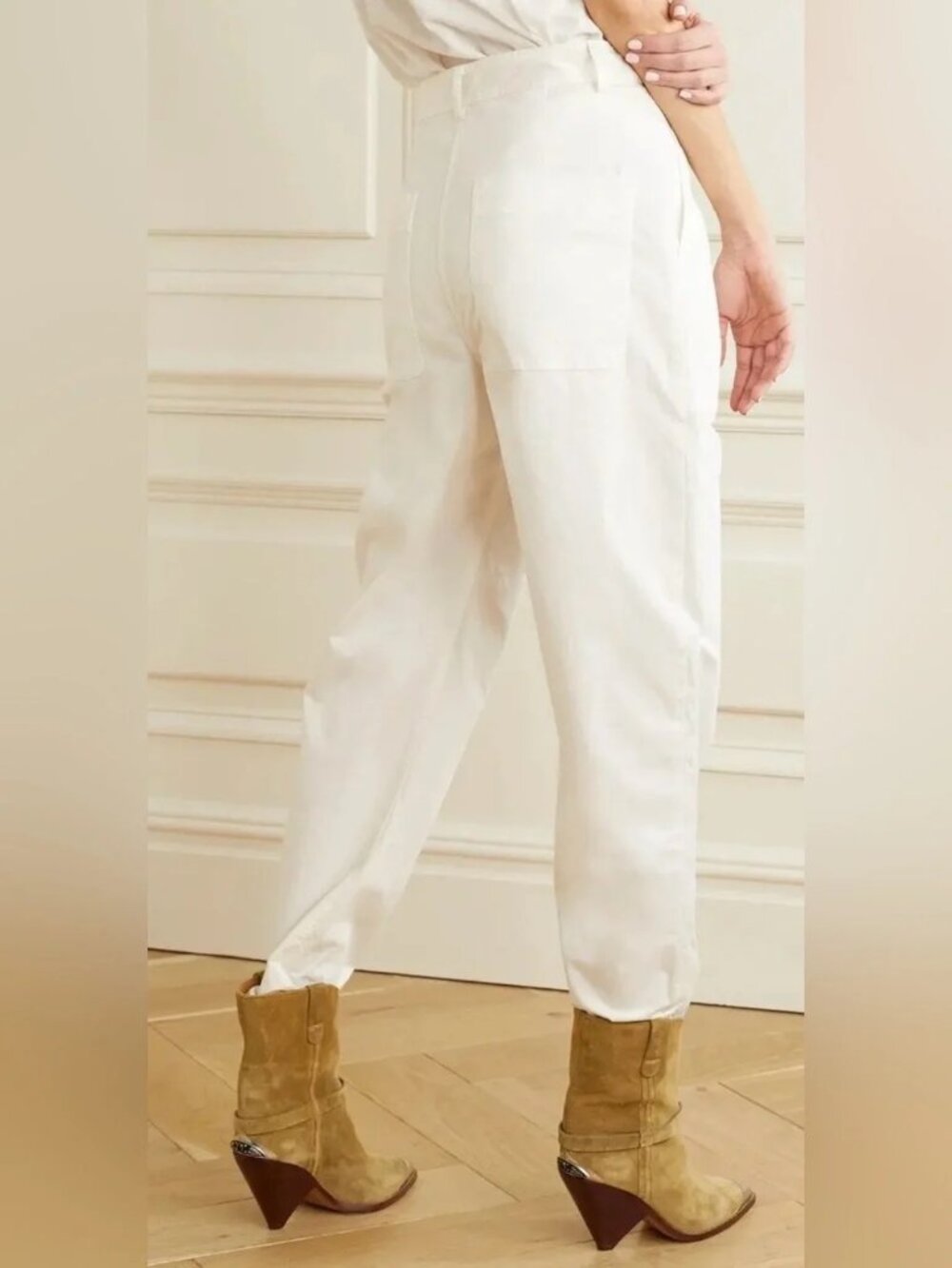Nili Lotan Cyro Pants in White Sand - Picture 5 of 15
